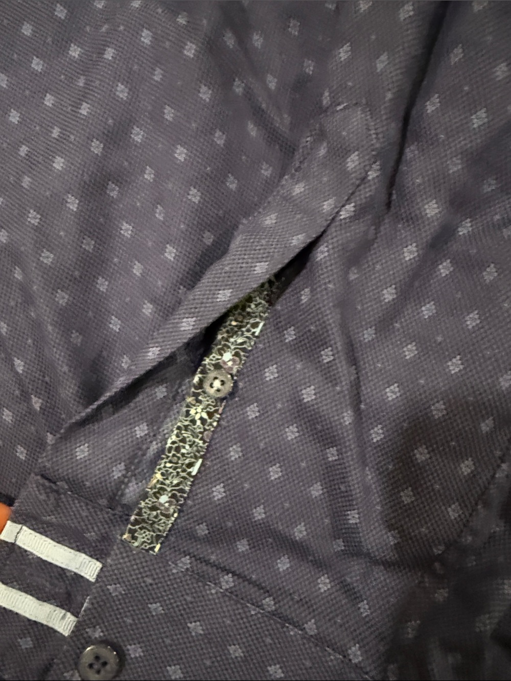 Robert Graham Navy Micro-Pattern Button-Down Shirt - Picture 4 of 5